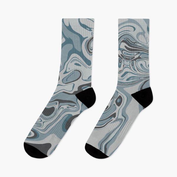 Item preview, Silver Blue Marble Abstract Art | Moody Fluid Swirl Design | Modern Neutral Aesthetic designed and sold by Zeddessay.