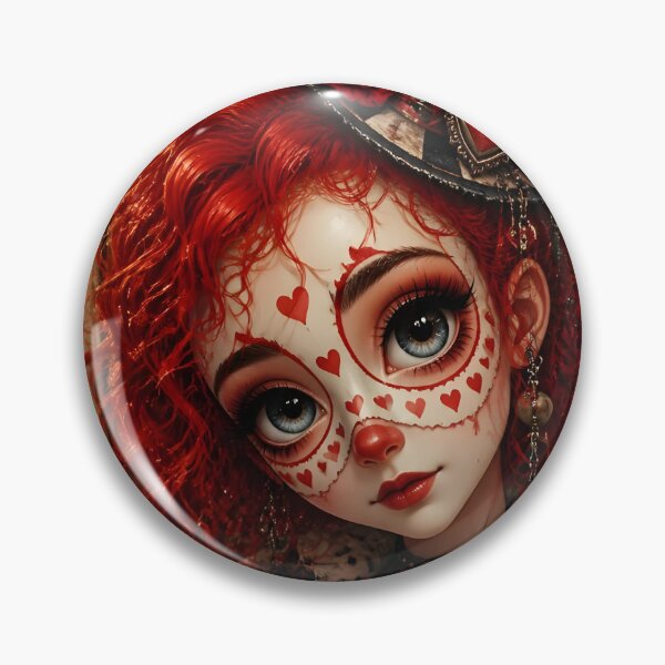 Item preview, Red Bohemian Circus Clown Girl designed and sold by sigmaartstudio.