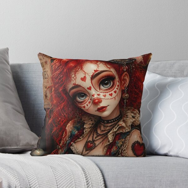 Item preview, Red Bohemian Circus Clown Girl designed and sold by sigmaartstudio.