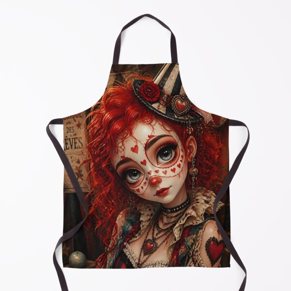 Item preview, Red Bohemian Circus Clown Girl designed and sold by sigmaartstudio.