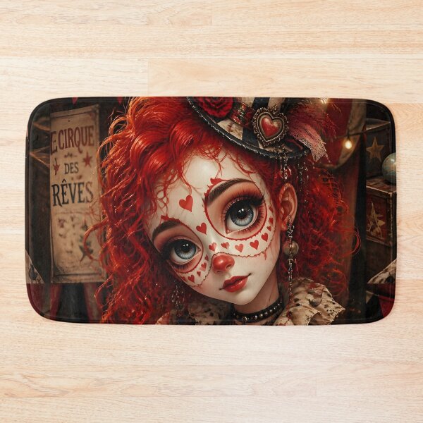Item preview, Red Bohemian Circus Clown Girl designed and sold by sigmaartstudio.