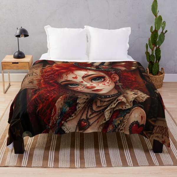 Item preview, Red Bohemian Circus Clown Girl designed and sold by sigmaartstudio.