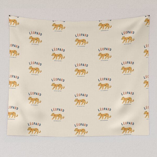 Item preview, Cute Floral Leopard Illustration | Kawaii Safari Animal Art designed and sold by AbsoluteMotif.
