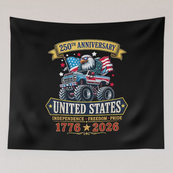 Item preview, 4th of July Patriotic American Flag Eagle Riding Truck USA Funny 250th anniversary designed and sold by cass-vale-lab.