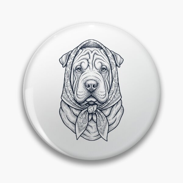 Item preview, Funny Chinese Shar Pei Babushka Dog Mom designed and sold by DoodleTortle.