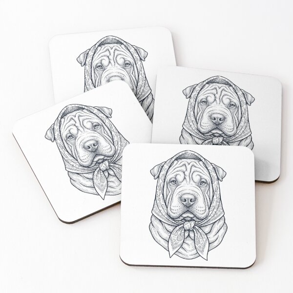 Item preview, Funny Chinese Shar Pei Babushka Dog Mom designed and sold by DoodleTortle.