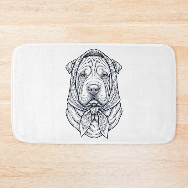 Item preview, Funny Chinese Shar Pei Babushka Dog Mom designed and sold by DoodleTortle.