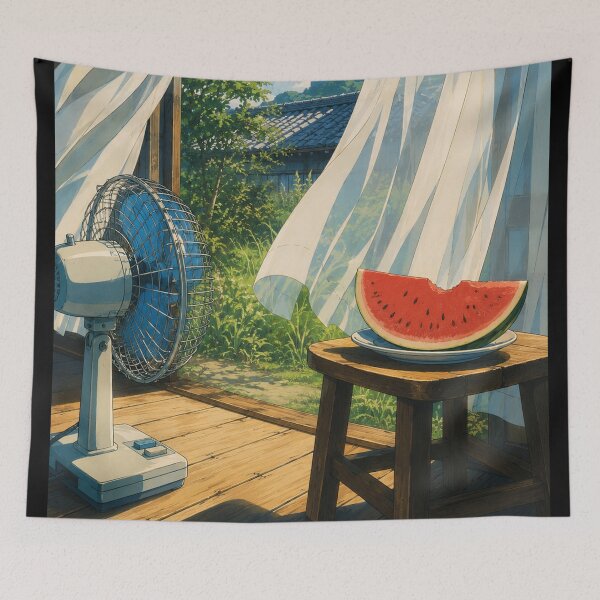 Item preview, The Summer Fan - Japanese Lofi Aesthetic Art designed and sold by bapupa.