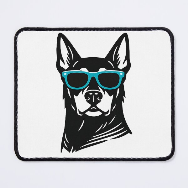 Item preview, Cool Doberman with Cyan Sunglasses Art - Cute Dog Illustration designed and sold by myforestfog.
