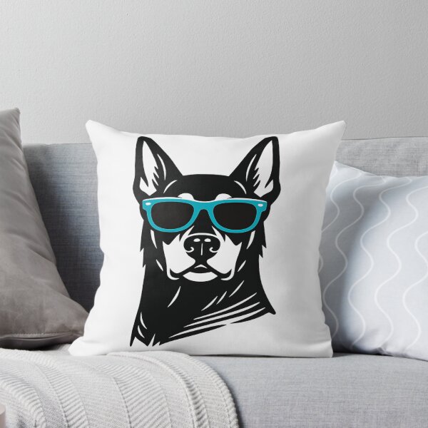 Item preview, Cool Doberman with Cyan Sunglasses Art - Cute Dog Illustration designed and sold by myforestfog.