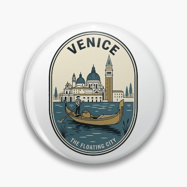 Item preview, Vintage Venice Gondola Floating City Travel Badge designed and sold by k3rstman1.