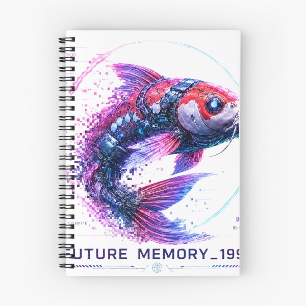 Item preview, Cyber Koi Future Memory 1999 – Neon Japanese Retrofuturistic Fish Art designed and sold by FusiTink.
