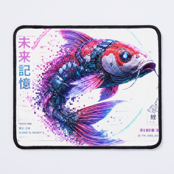 Item preview, Cyber Koi Future Memory 1999 – Neon Japanese Retrofuturistic Fish Art designed and sold by FusiTink.