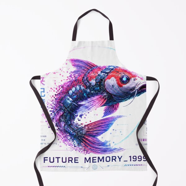 Item preview, Cyber Koi Future Memory 1999 – Neon Japanese Retrofuturistic Fish Art designed and sold by FusiTink.