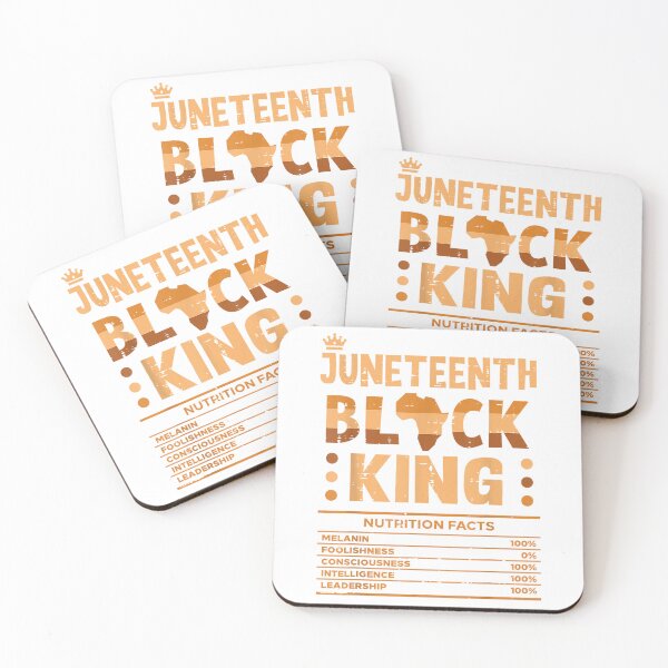 Item preview, Juneteenth Black King Nutrition Facts Melanin Matching Dad T-Shirt designed and sold by RKdrawings.