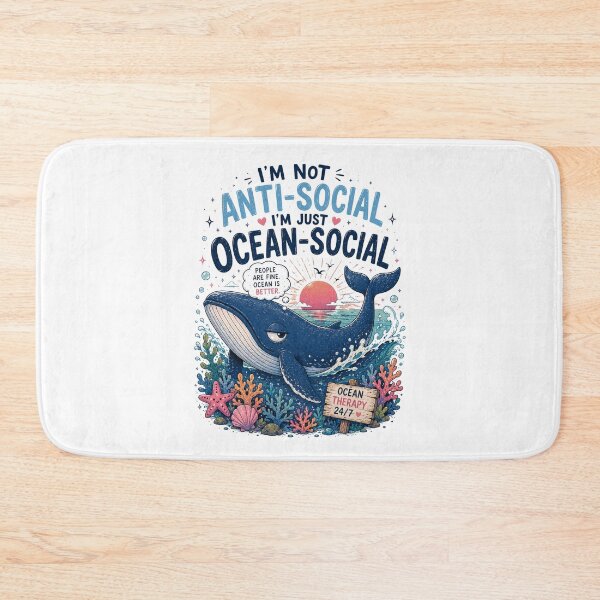 Item preview, I’m Ocean-Social – Funny Whale Ocean Aesthetic Design designed and sold by ColorNest Designs.