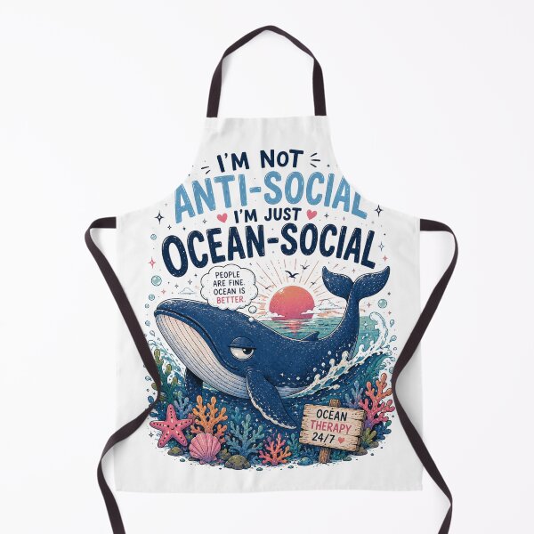 Item preview, I’m Ocean-Social – Funny Whale Ocean Aesthetic Design designed and sold by ColorNest Designs.