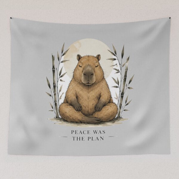 Item preview, Funny Zen Capybara Peace Was The Plan designed and sold by Alma en Cada Detalle.