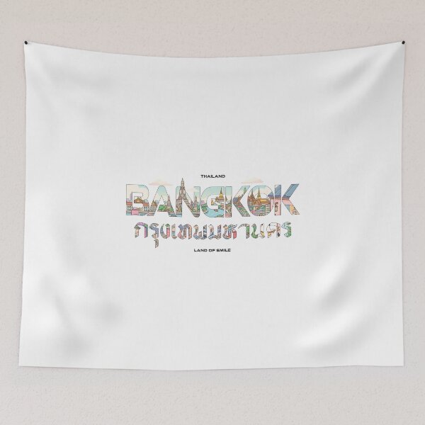 Item preview, Bangkok Thailand Aesthetic Travel Graphic designed and sold by Muri Neko.