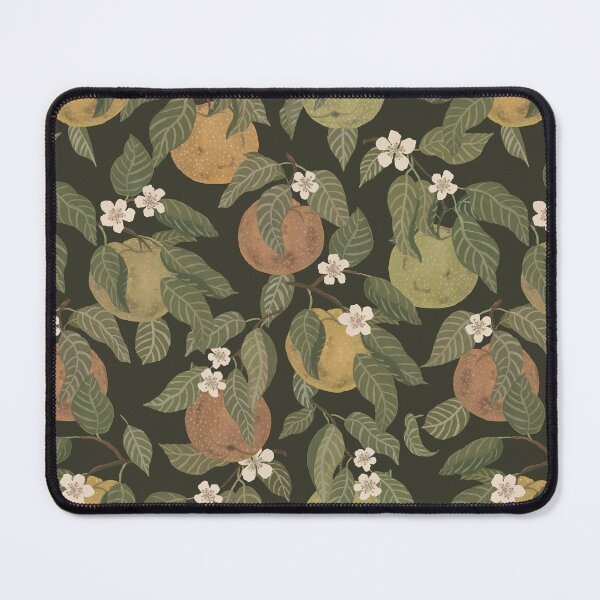 Item preview, Vintage Style Hand Painted Pear Branches with White Flowers on Dark Green designed and sold by Doodle Finch Designs.
