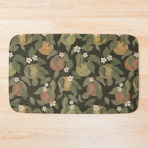 Item preview, Vintage Style Hand Painted Pear Branches with White Flowers on Dark Green designed and sold by Doodle Finch Designs.