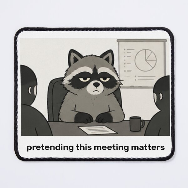 Item preview, Pretending This Meeting Matters | Corporate Raccoon Humor designed and sold by StaticHabit.
