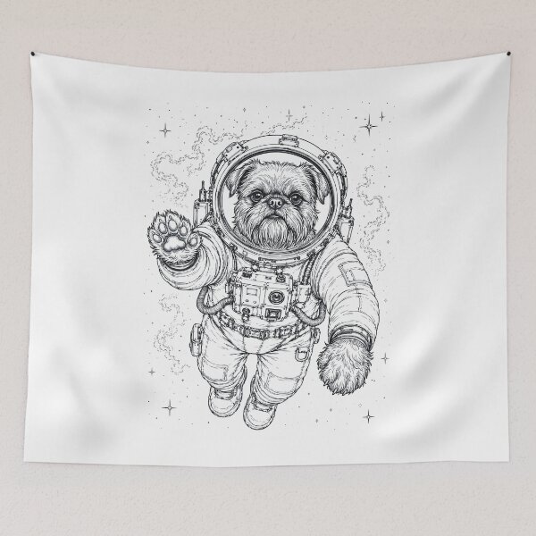 Item preview, Vintage Brussels Griffon Astronaut Dog Dad Mom Lover designed and sold by TerryConnells.