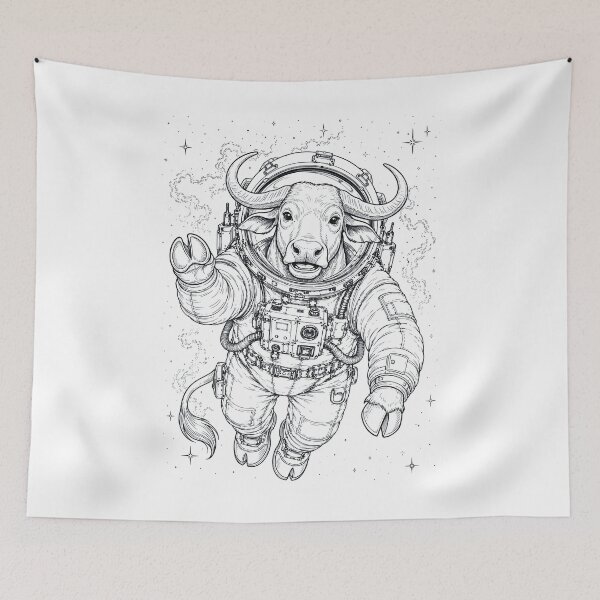 Item preview, Vintage Buffalo Astronaut Animal Lover designed and sold by TerryConnells.