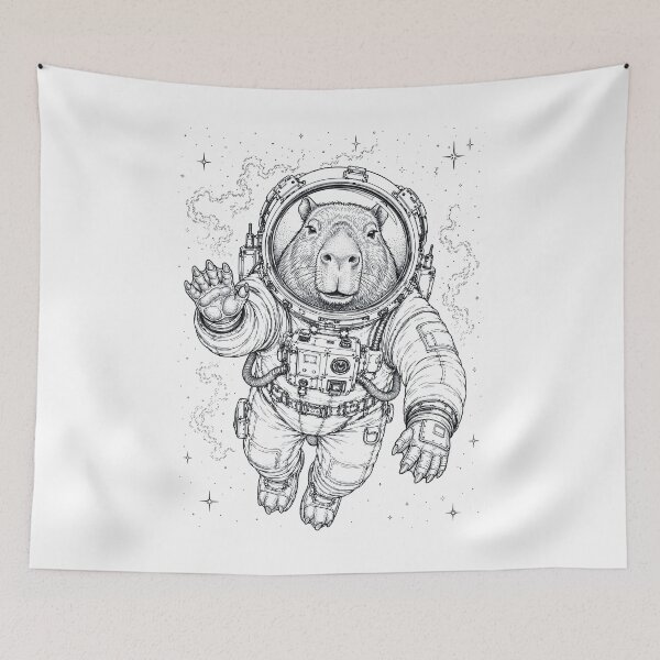 Item preview, Vintage Capybara Astronaut Animal Lover designed and sold by TerryConnells.