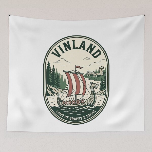 Item preview, Vintage Vinland Viking Longship Nordic Badge designed and sold by k3rstman1.
