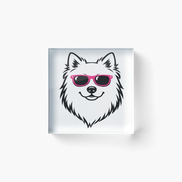 Item preview, Cool Samoyed with Pink Sunglasses Art - Cute Dog Illustration designed and sold by myforestfog.