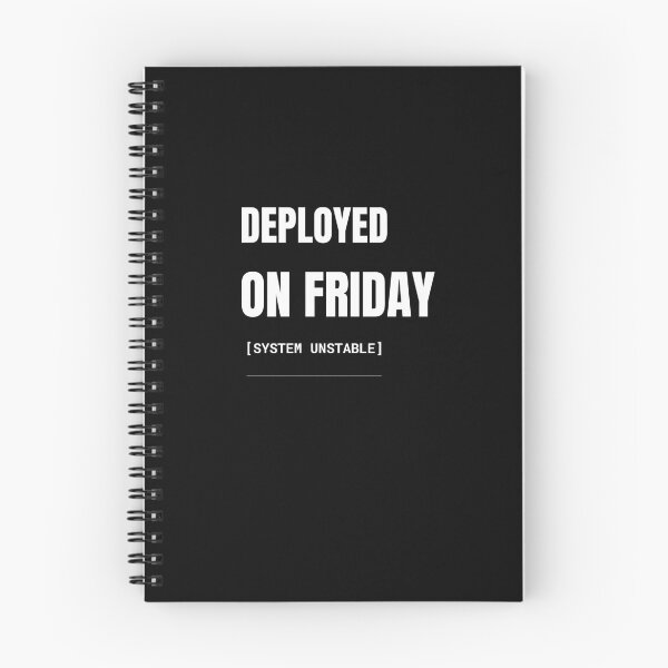 Item preview, Deployed On Friday Funny Programmer T-Shirt designed and sold by BuggedThreads.