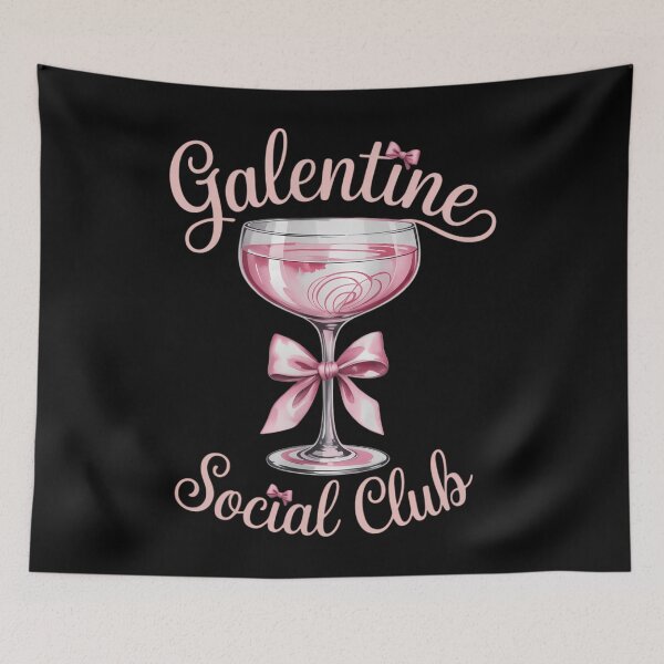 Item preview, Galentine Social Club Valentines Day coquette pink bow wine designed and sold by sailorjessiArt.