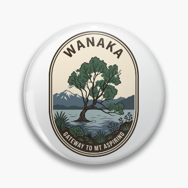 Item preview, Vintage Lake Wanaka Tree New Zealand Nature Badge designed and sold by k3rstman1.