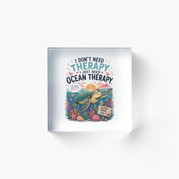 Aperçu de l'œuvre Je n'ai pas besoin de thérapie – Design de tortue pour la thérapie océanique créée et vendue par ColorNest Designs.