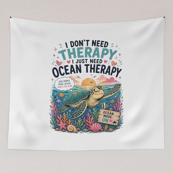 Item preview, I Don't Need Therapy – Ocean Therapy Turtle Design designed and sold by ColorNest Designs.