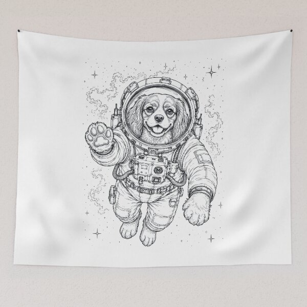 Item preview, Vintage Cavalier King Charles Spaniel Astronaut Dog Dad Mom Lover designed and sold by TerryConnells.