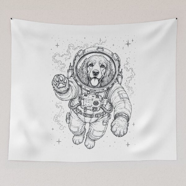 Item preview, Vintage Cocker Spaniel Astronaut Dog Dad Mom Lover designed and sold by TerryConnells.