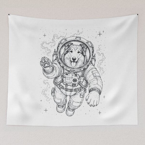 Item preview, Vintage Collie Astronaut Dog Dad Mom Lover designed and sold by TerryConnells.