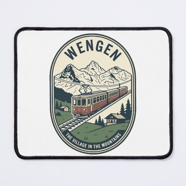Item preview, Vintage Wengen Switzerland Mountain Village Train Badge designed and sold by k3rstman1.