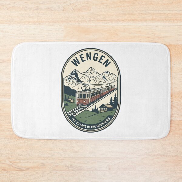 Item preview, Vintage Wengen Switzerland Mountain Village Train Badge designed and sold by k3rstman1.