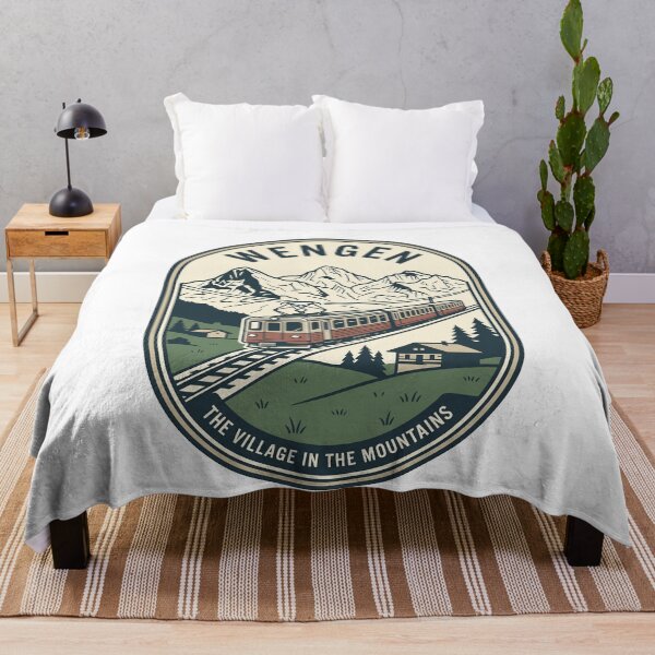 Item preview, Vintage Wengen Switzerland Mountain Village Train Badge designed and sold by k3rstman1.