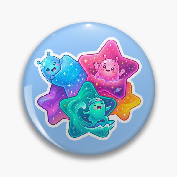 Item preview, Cute Space Aliens Surfing on Galaxy Stars designed and sold by Lamlamiu.