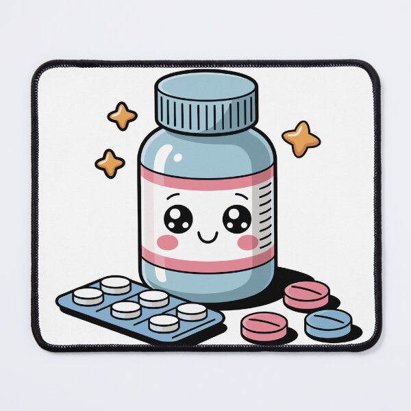 Item preview, Cute Medicine Bottle Character – Funny Pill Cartoon Illustration designed and sold by Doodle_Craze.