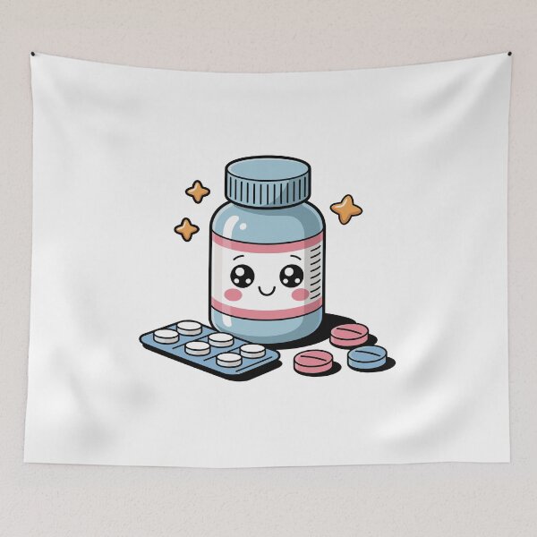 Item preview, Cute Medicine Bottle Character – Funny Pill Cartoon Illustration designed and sold by Doodle_Craze.