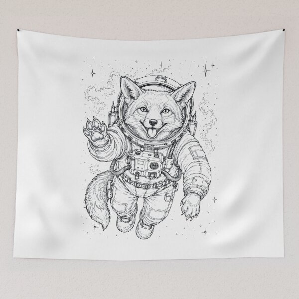 Item preview, Vintage Fox Astronaut Animal Lover designed and sold by TerryConnells.