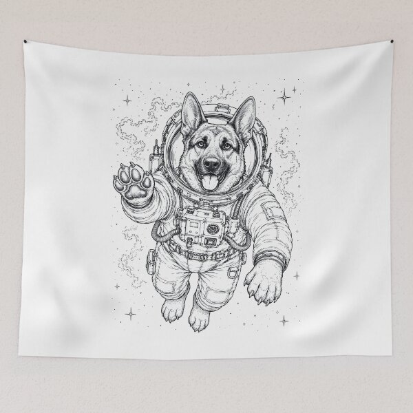 Item preview, Vintage German Shepherd Astronaut Dog Dad Mom Lover designed and sold by TerryConnells.