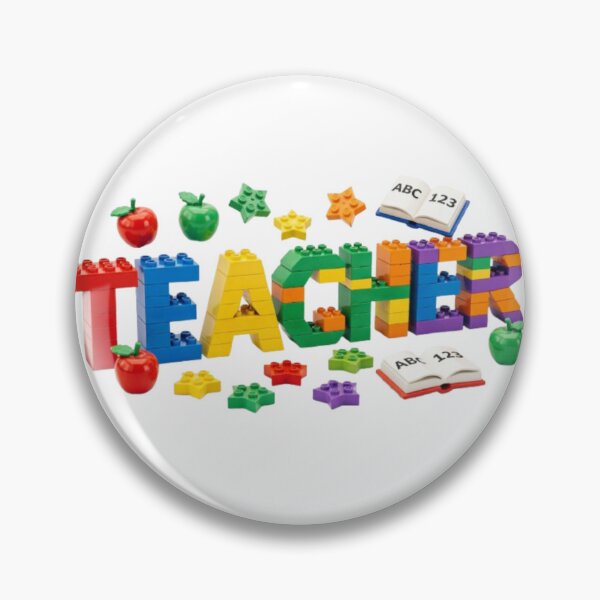 Item preview, **LEGO Teacher - Colorful Building Bricks Typography Design with Apple and Books 3D** designed and sold by Petringo.