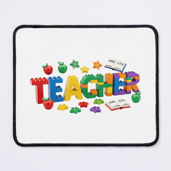 Item preview, **LEGO Teacher - Colorful Building Bricks Typography Design with Apple and Books 3D** designed and sold by Petringo.