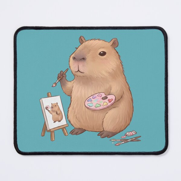 Item preview, Artist Capybara Painting a Self-Portrait designed and sold by sanorastyle.